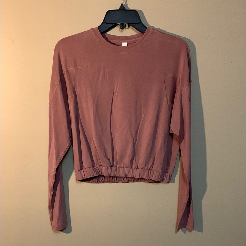 Lululemon Women's Dropped Shoulder Spiced Chai Long Sleeve Pullover Top SZ 2